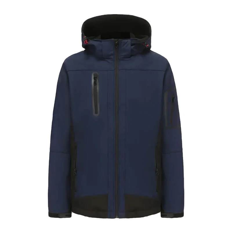 OEM Custom Logo Black 3 in 1 Warm Breathable Fleece Tactical Coat Casual Ski Hiking Winter Softshell Jacket