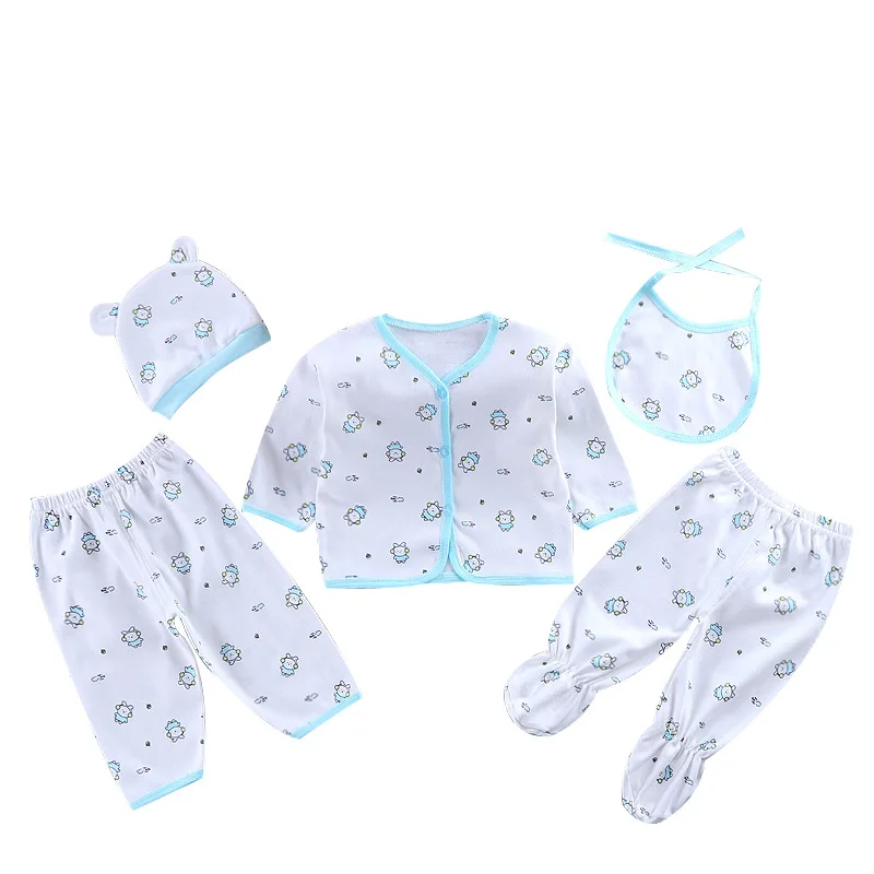 Wholesale 0-3 months old baby cartoon underwear gift box five-piece