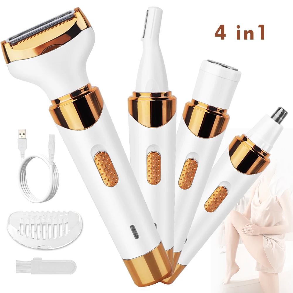 4 в 1 электрическая бритва для женщин удаление волос тела носа триммер