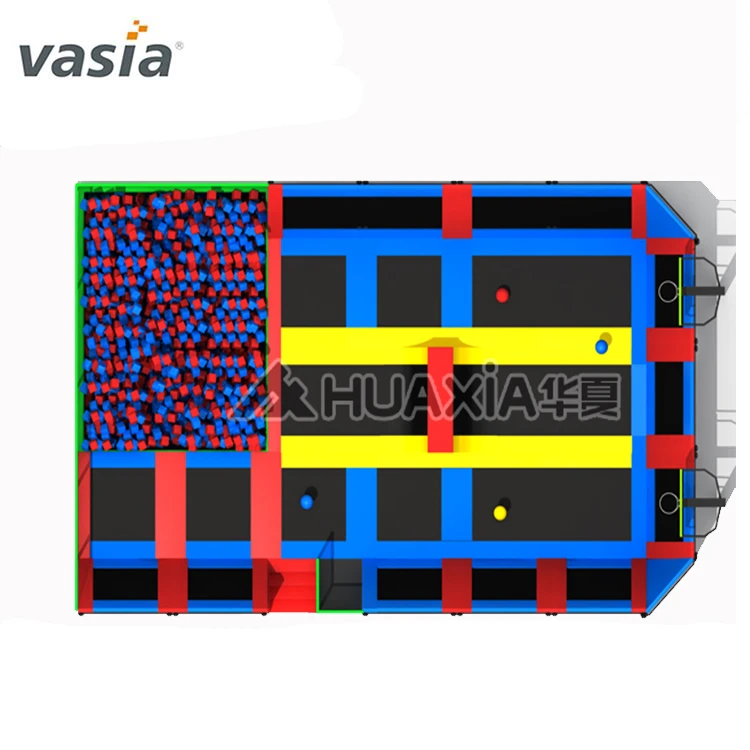  Красочный коммерческий крытый батут Huaxia игровая