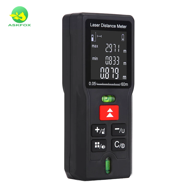 40-100M Laser Distance Meter Electronic Digital Rangefinder Measure Range Finder Bubble Lever Data Storage Laser Distance Meter