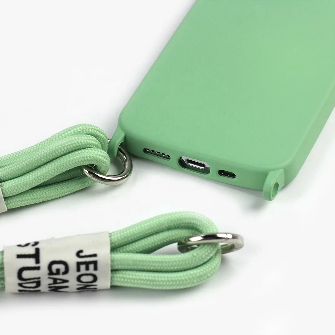 Street fashion girl beauty cute colorful Cross body Silicone for iPhone 11 14 14pro 13 Pro Max 12 lanyard phone case with strap
