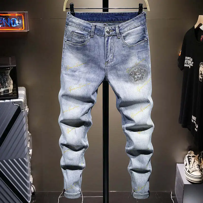 Factory Custom Wholesale Men's Clothing Demin Trousers Casual Straight Pants Plus Size Jeans Vintage Slim Woven 100% Cotton