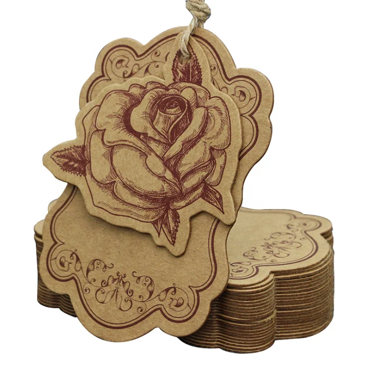 Eco Friendly Die Cut Garment Craft Paper Hang Tag Recycled