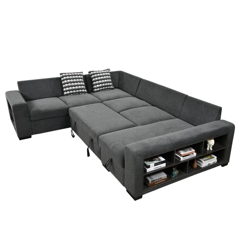 2024 Modern king size  living +room sofa beds for home sleeping multi-function u sofa bed  U Shaped set 7 seater W1417S00026