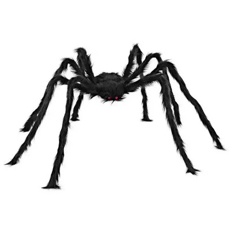 Halloween black spider color spider plush large spider ghost Festival party courtyard grass venue decoration props