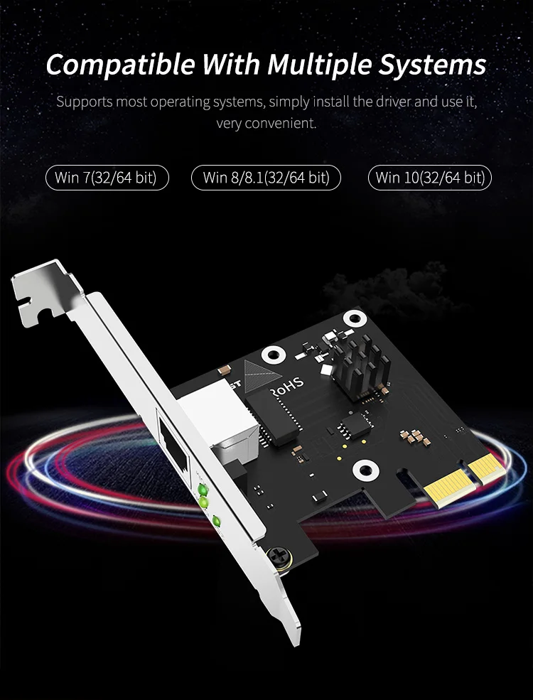 Comfast Pci express Lan Card Wired 2.5 Gigabit Ethernet Desktop Computer Network Card CF-P25