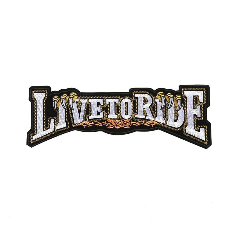 New computer embroidery logo wholesale English alphabet clothing accessories large patch stick embroidery cloth paste