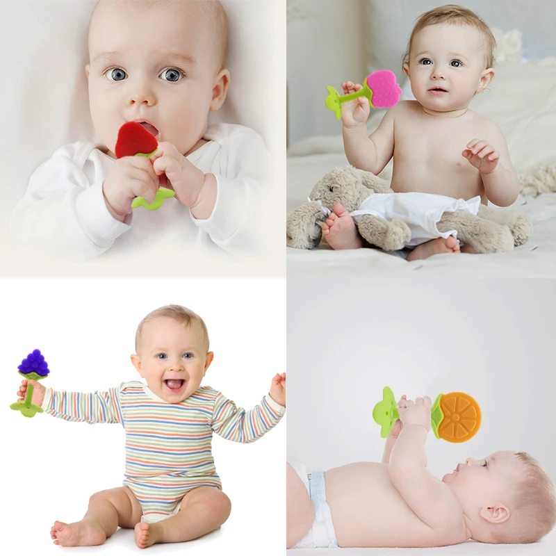 High quality food grade safety silicone flower shape  baby teething toy soft feething for baby toy silicone flower teething
