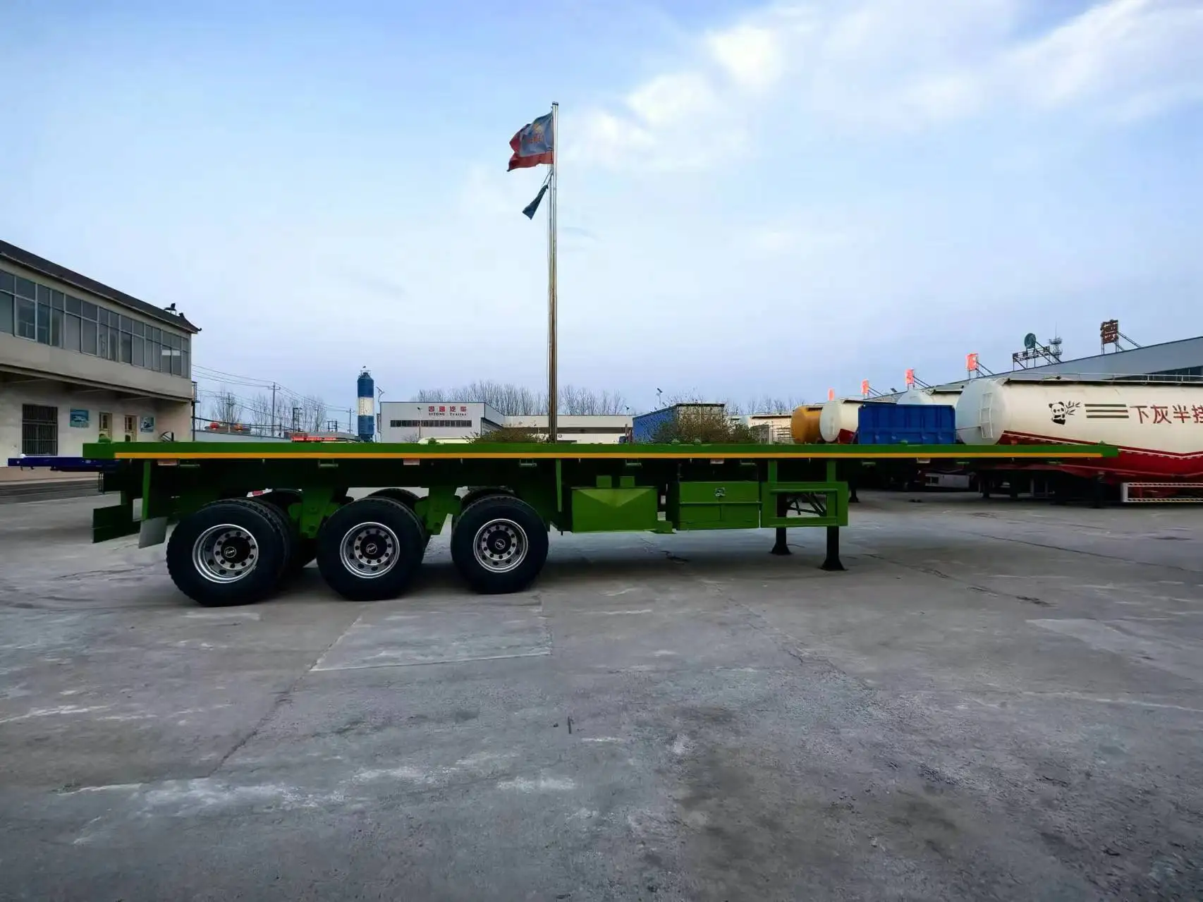 40ft высокая кровать контейнер прицеп с тремя осями грузовик прицепы продукт