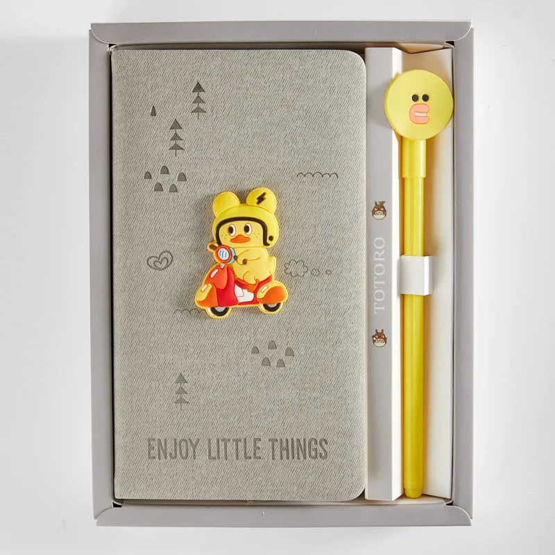 A6 Kawaii Custom Logo Faux Leather Notebook Cute Unique Look Stationary Diary Notebooks for Girl