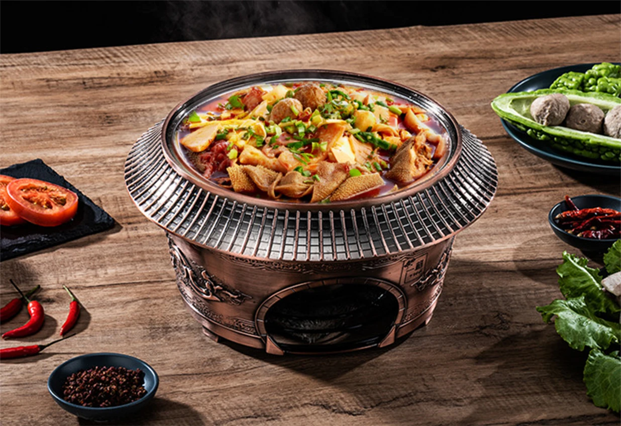 Cenhot Chinese Style Grade Dragon Oil Burner Hot Pot Stockpot Restaurant Cookware