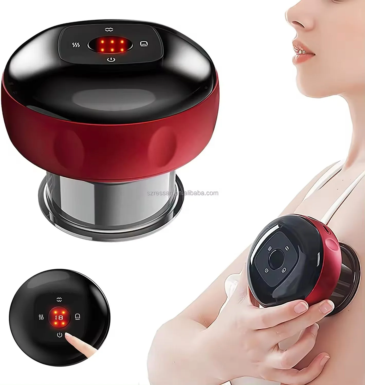 6 Gear Plug-in Model Electric Body Cupping Tool Blue Vacuum Silicone Equipment Sets Therapy Massage Machine