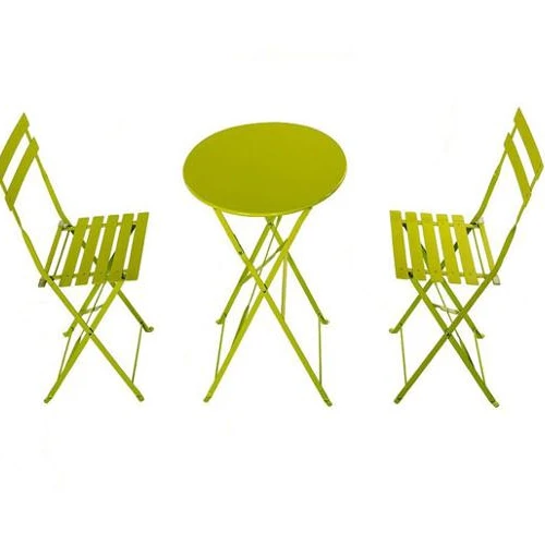 Folding steel outdoor garden table and chairs set