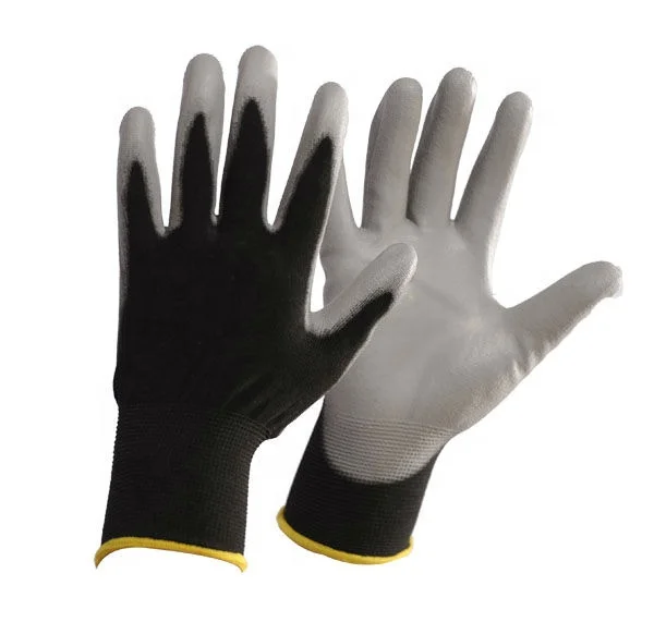 13 gauge knitted with light PU coated cheap working safety construction Gloves