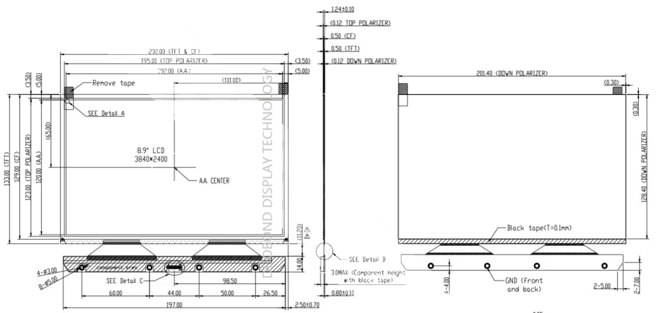 DuoBond 8.9 inch 4K  Mono LCD no backlight and Raspberry Pi HDM-I Board for 3D Printer