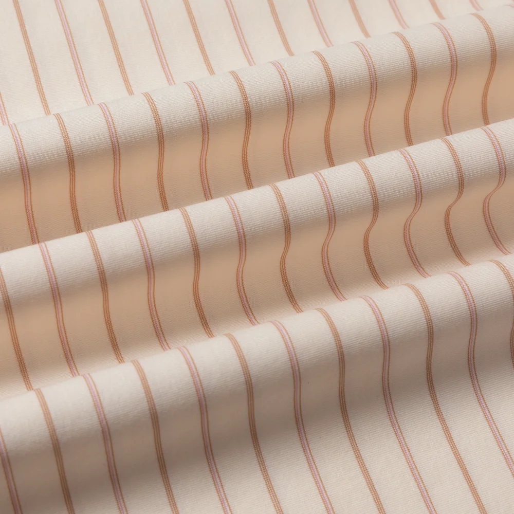 Hot selling custom casual organic cotton polyester spandex stripe fabric for clothing