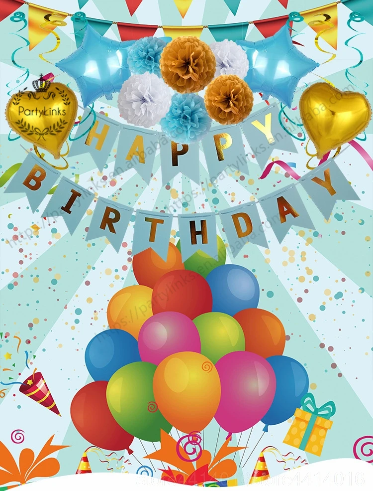 40pcs/set Happy Birthday Balloon Set Birthday Party Diy Decoration Venue Layout Balloon Decoration Baby Show