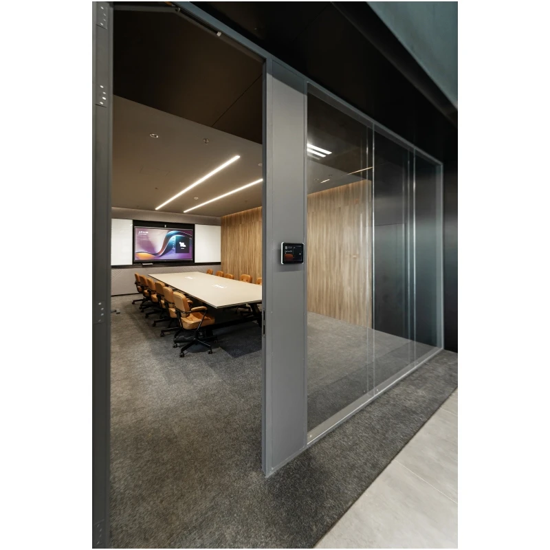 AE Double glass office fixed removable office soundproof glass partition wall demountable office partitions