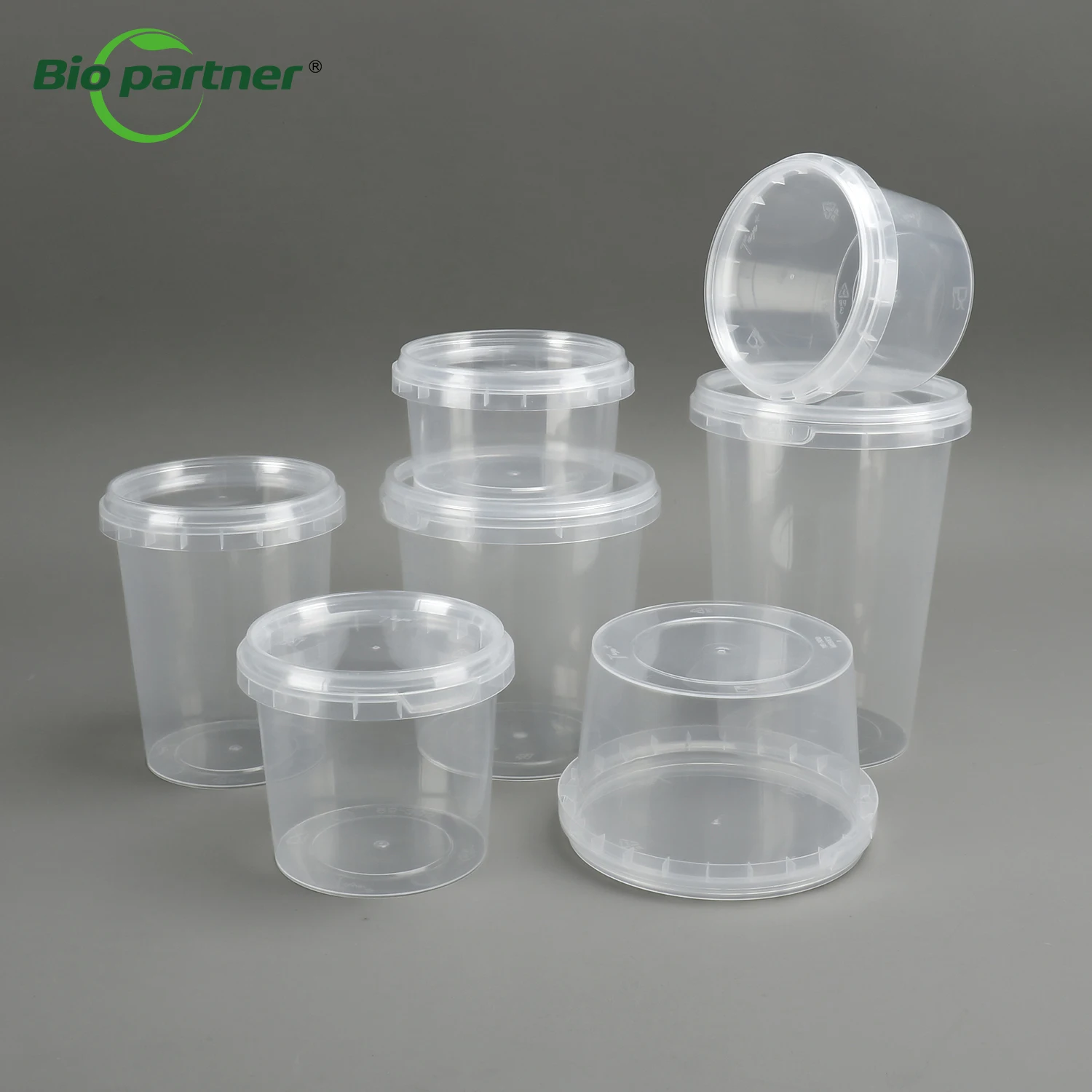 Round Disposable Plastic Pp Tamper Proof Food Storage Containers Freezer Plastic Packing Deli Cups With Lids