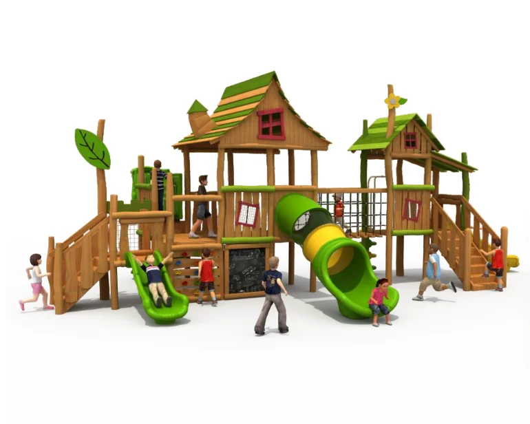 Solid Wood Material Montessori School Kids Outdoor Play Ground Equipment for Sale