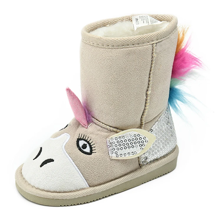 Best Gift for Christmas Customized Winter Warm Cute Microfiber Girls Kids Cartoon Character Boots