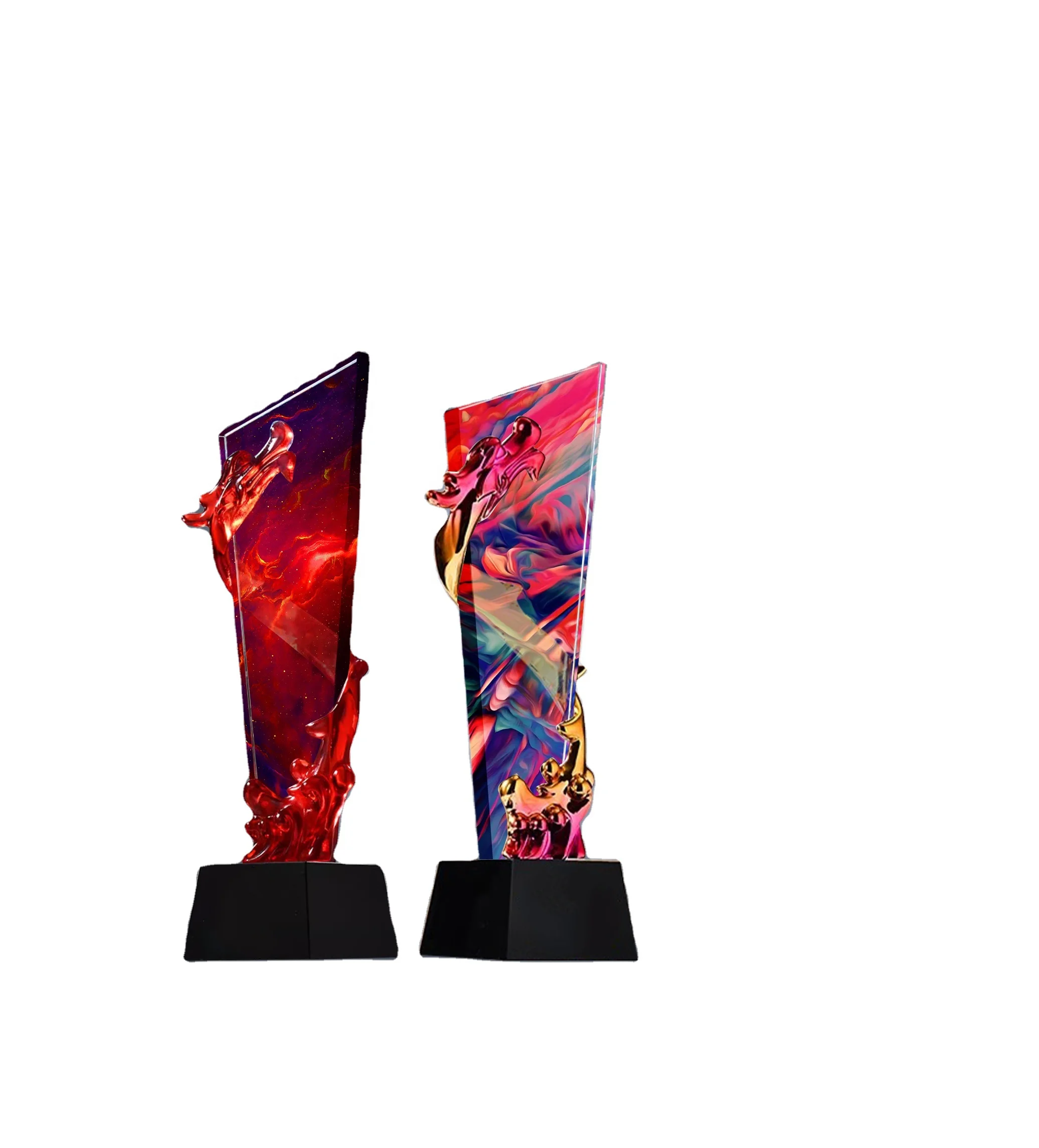 Creative Crystal Metal Trophy LIULI dragon and black crystal Event Award Trophy