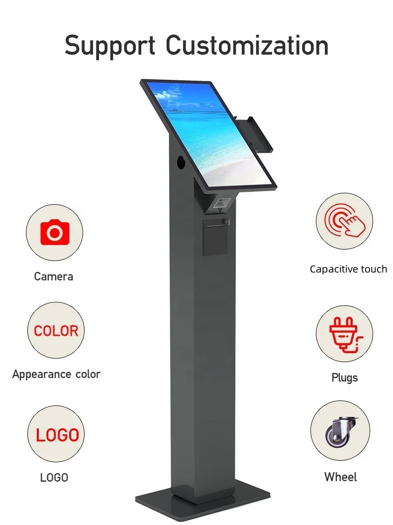 23.6 Inches Barcode Scanner Cash/cashless Self Kioskself Kioskrestaurant Order Payment Kiosk