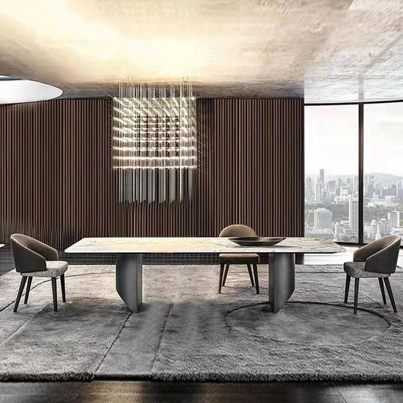 dining table and chair set for 6 comedor 6 sill white marble table top modern marble gold dining table