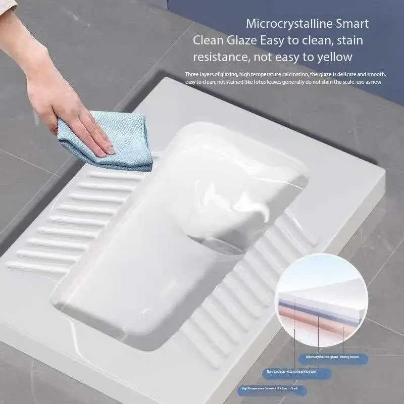 Bathroom squat toilet floor-standing ceramic squat toilet WC with flush squat toilet