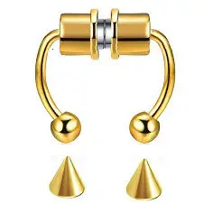 Оптовая продажа Магнитная для пирсинга носа кольца обруч подковы магнитные кольца для пирсинга перегородки носа кольца из хирургической нержавеющей стали кольцо для носа