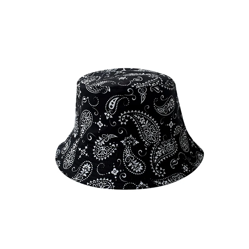 Korea ins cashew flower double-sided fisherman hat summer can be customized logo trendy men street all-match sunscreen hat