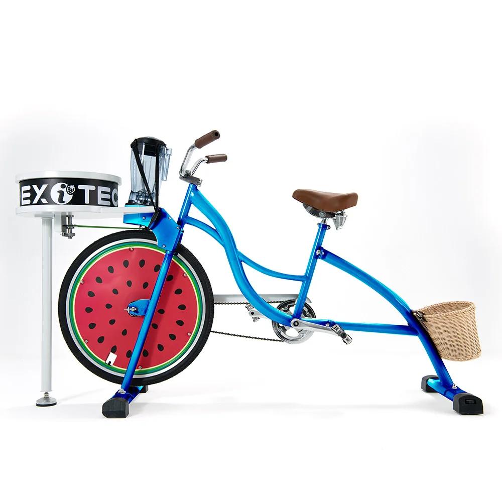 EXI fashion human powered electricity spinning art bicycles rides kid bikes with smoothies blender juicer bike for beach cruiser