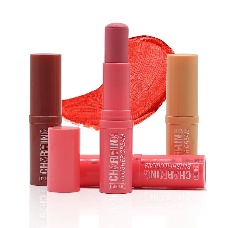 New products in 2021 hot selling cosmetics 2 in 1 waterproof blush and lip gloss, you can apply waterproof blush stick