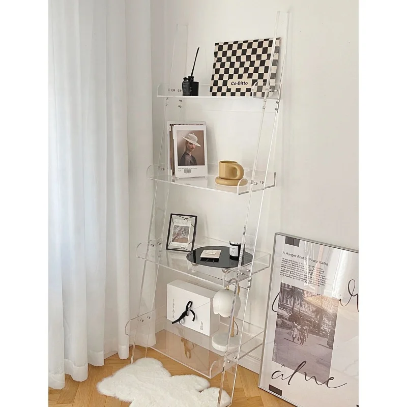 Light luxury acrylic living room home minimalist style floor-standing shelf simple picture book storage display
