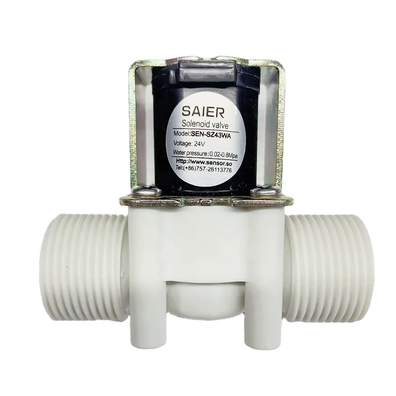 3/4 Inch Plastic Solenoid Valve 12V 24V DC Solenoid Water Valves Washing Machine Water Solenoid Valve
