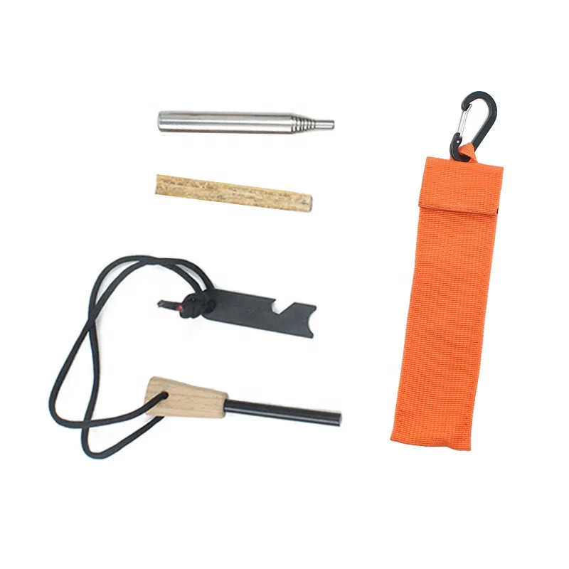 Wholesale Outdoor Flint Fire Starter Survival Camping Gear, Flint Stone Fire Starter Magnesium Rod, Fire Bellows Flint Kit