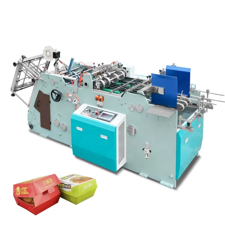 Hongshuo HS-HBJ-1000 Good price carton kraft aluminum foil paper food lunch box making forming erecting machine