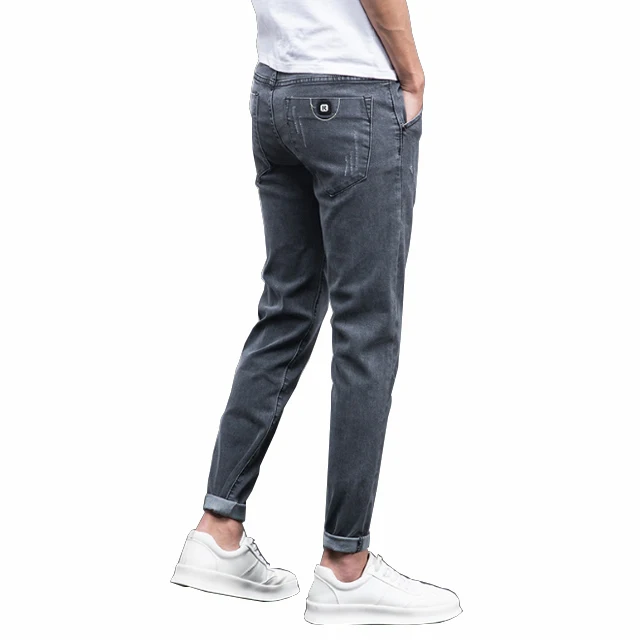 Новые поступления, тонкие облегающие эластичные мужские джинсы большого размера, модный спортивный стиль