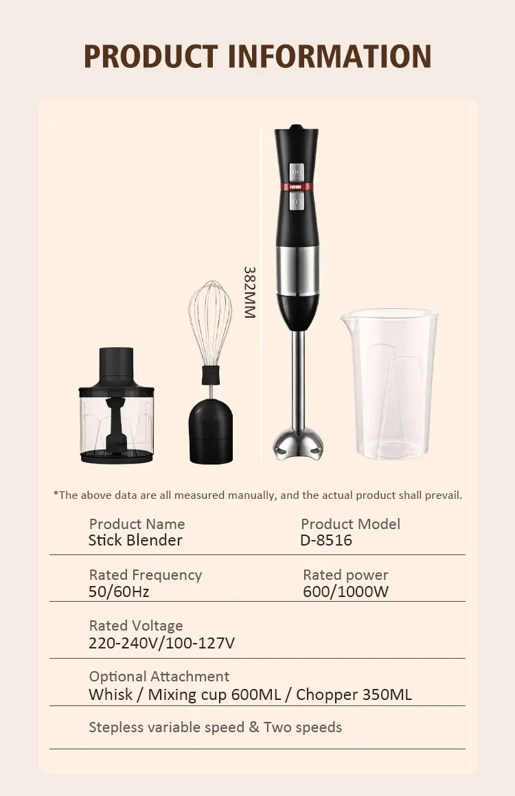 small household appliances blender fruit juicer commercial blender hand kitchen hand blender 3 IN 1 600W s/s leg