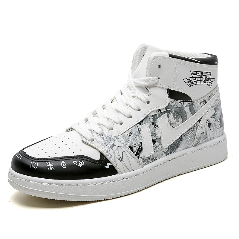 Ziitop New Design Women Sneakers High-top Printing  AJ1 Style Men Casual Shoes One Piece Anime Shoes