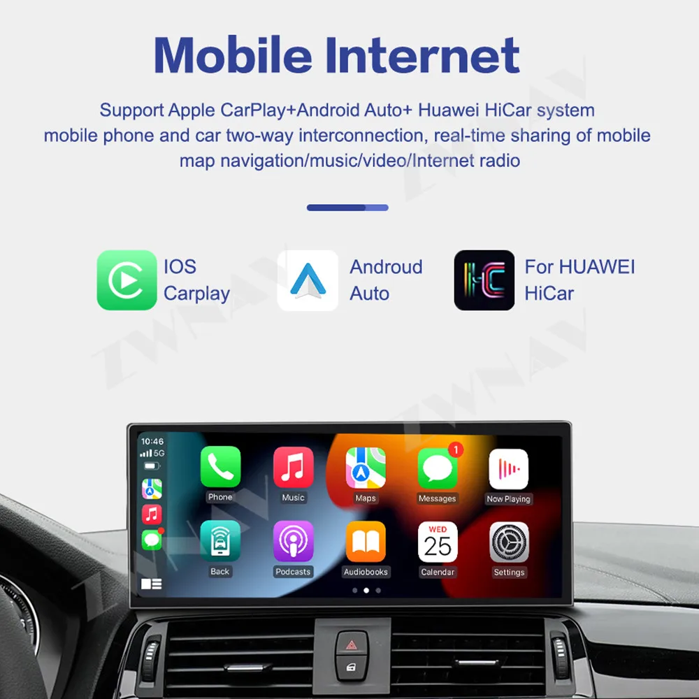 ZWNAV 12.3 Inch Wireless Carplay For BMW 1/2 Series F52 2011-2017 Car Radio GPS Navigation Multimedia Player Car Stereo