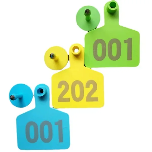 TPU animal ear tag with number bar code logo ear tagger sheep cattle ear tags