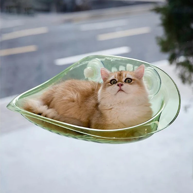 Clear Cordless Cat Window Perch Hammock Bed With Iron frame Bed Cat Shelves And Perches Seat   For Cat Sunbathing