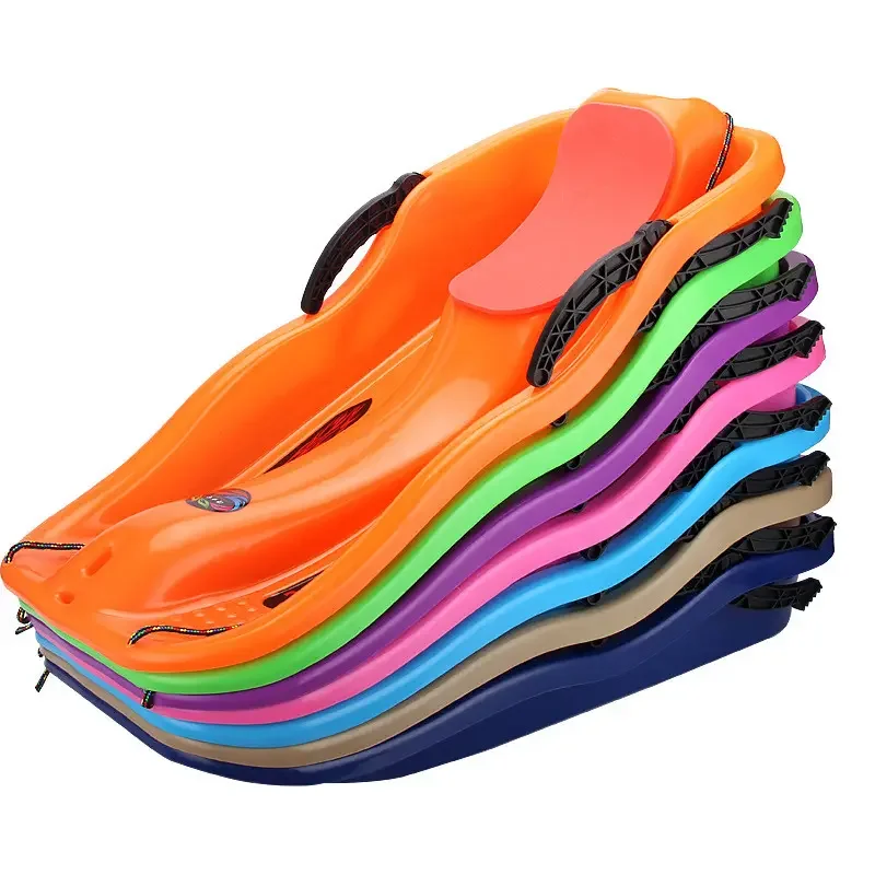 Sledges & Toboggans Heavy Duty Sledge Toboggan Sleigh Sled Plastic Unisex Ski Fun Board