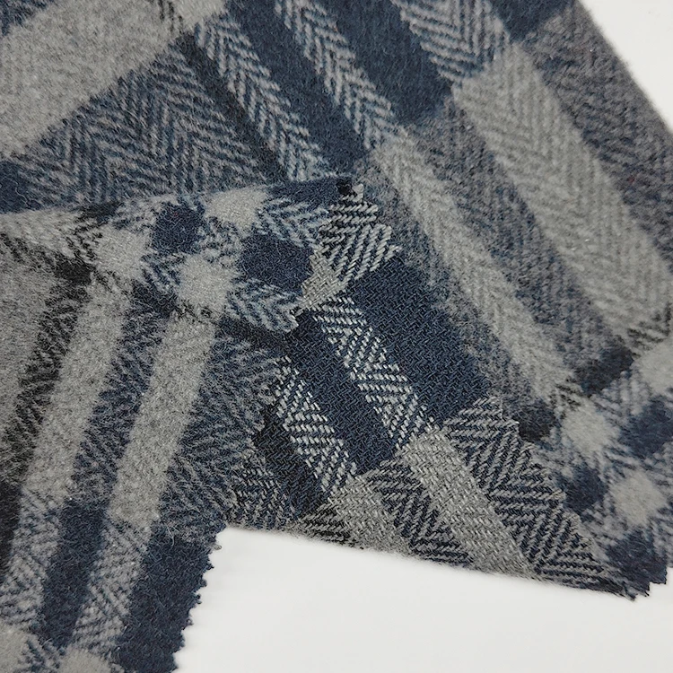 Soft Hand Feel TR Woven Check Shirt Fabric, Yarn Dyed Wool Polyester Spandex Check Fabric For Men Suiting/