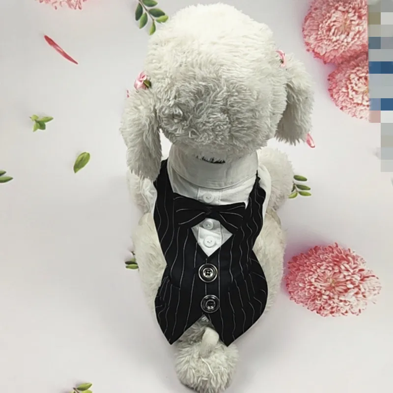 Wholesale cheap summer formal pet dog wedding clothes thin dog suit for small dogs cats in ceremony