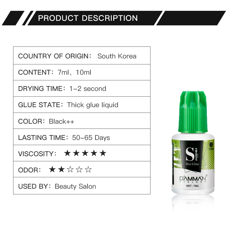 7/10ML Eyelash Glue Fast Drying Eyelashes Extension Glue Black Adhesive Retention 1.5-2 Months Long Last Lash Glue