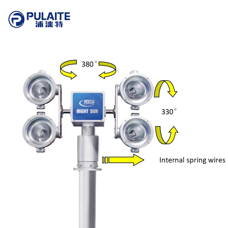 Telescopic High Mast Lighting tower metal halogen pole flood and spot search light SGN70-41000G
