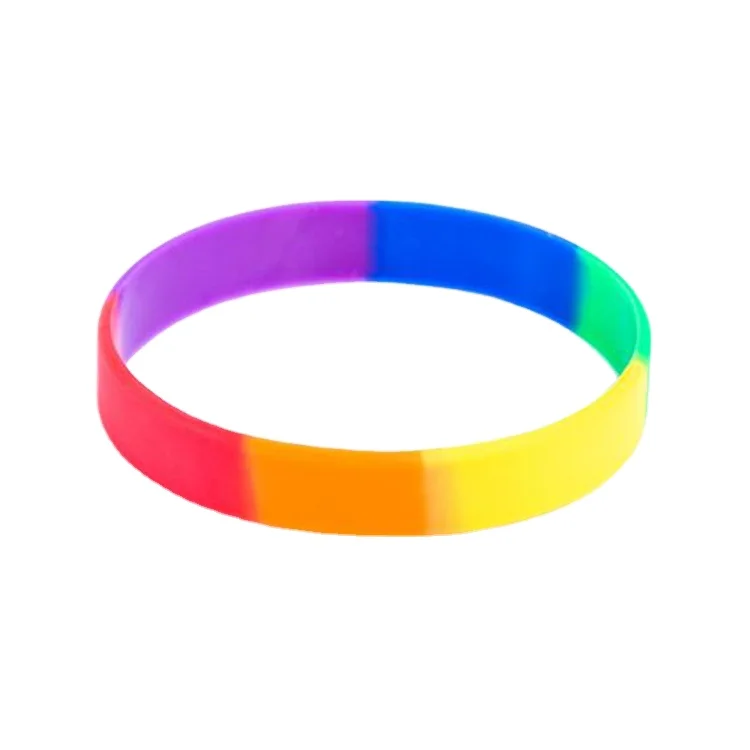
 Дешевые, Лидер продаж, индивидуальные радужные резиновые браслеты для гомосексуалистов, Цветной силиконовый браслет  
